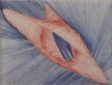 View full screen - View 1 of Lot 165. Blue/Orange Warp.
