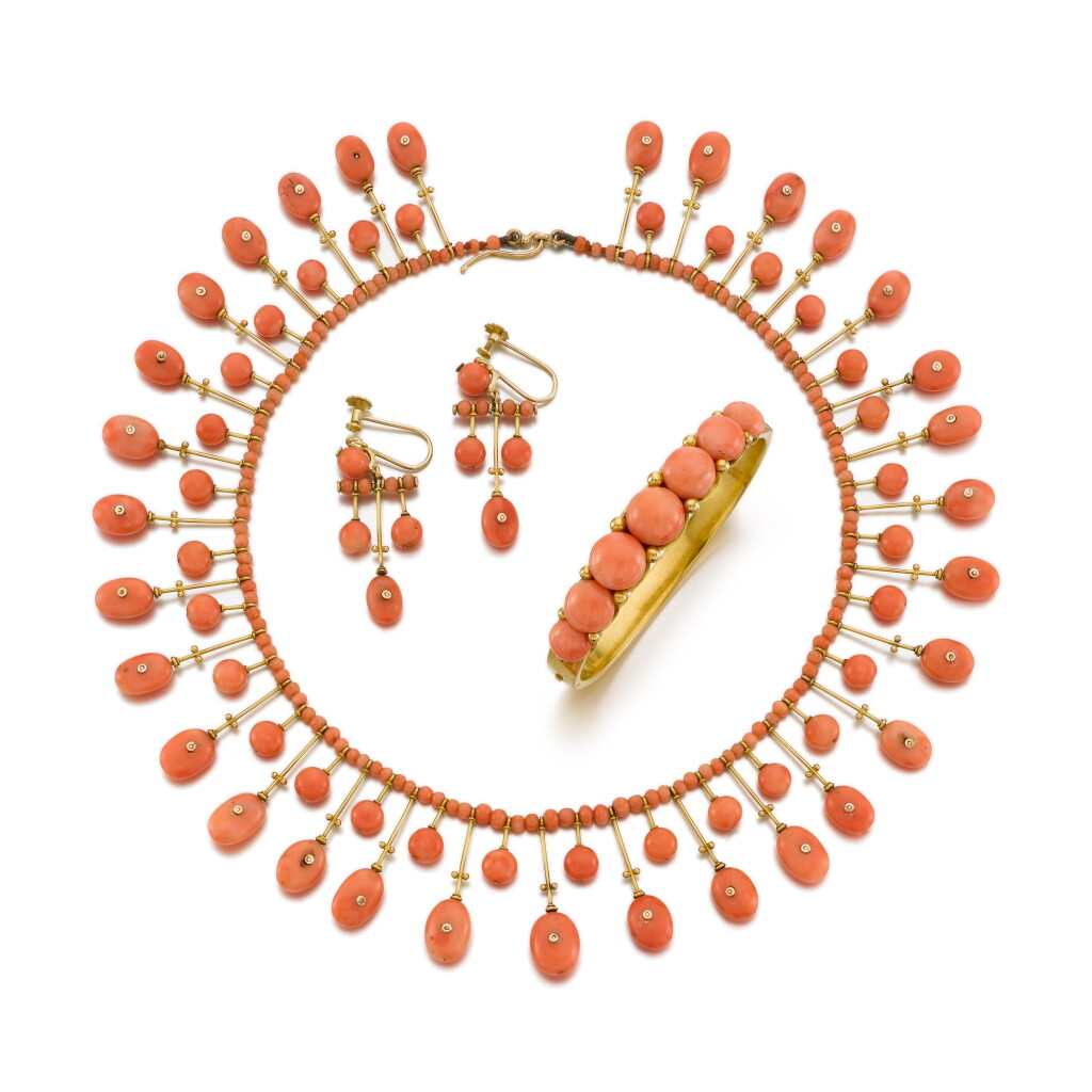 View full screen - View 1 of Lot 199. A coral parure, circa 1880.