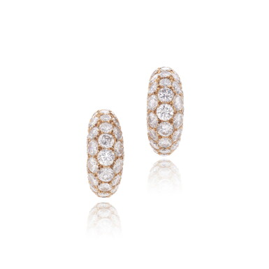 View full screen - View 1 of Lot 998. Pair of diamond ear clips.