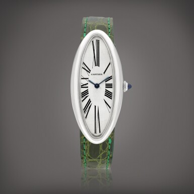 View full screen - View 1 of Lot 2208. Baignoire Allongée, Reference 2514 | A white gold wristwatch, Circa 2005 | 卡地亞 | Baignoire Allongée 型號2514 | 白金腕錶,約2005年製.