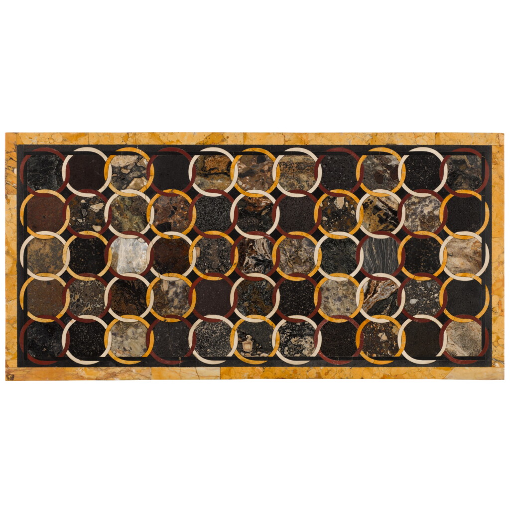 View full screen - View 1 of Lot 163. A South Italian specimen marble table top, Naples, late 18th century, on a modern base.
