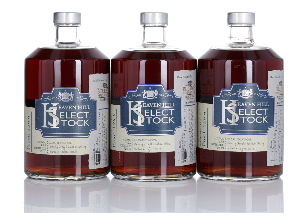 View full screen - View 1 of Lot 251. Heaven Hill Select Stock 8 Year Old Cask Strength 124.4 Proof 2003 (3 Bottles 75cl).