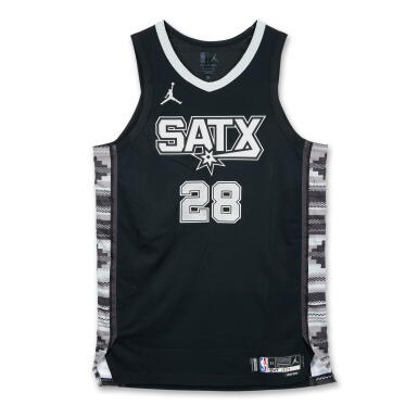 View full screen - View 1 of Lot 180. Charles Bassey San Antonio Spurs 2024-2025 Emirates NBA Cup Game Worn Statement Edition Jersey .