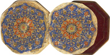 View full screen - View 1 of Lot 16. AN ILLUMINATED MINIATURE OCTAGONAL QUR’AN, COPIED BY MUHAMMAD IBN AL-HAJJ MUHAMMAD B. MUHAMMAD AL-TUGHRA’I, PERSIA, SAFAVID, DATED 920 AH/1514-15 AD.