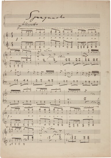 View full screen - View 1 of Lot 148. Jean Sibelius. Autograph manuscript signed of "Spagnuolo" for piano, JS 181, 1913 or later.