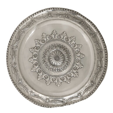 View full screen - View 1 of Lot 112. AN ITALIAN SILVER FESTIVAL TRAY, TURIN AREA, EARLY 19TH CENTURY.