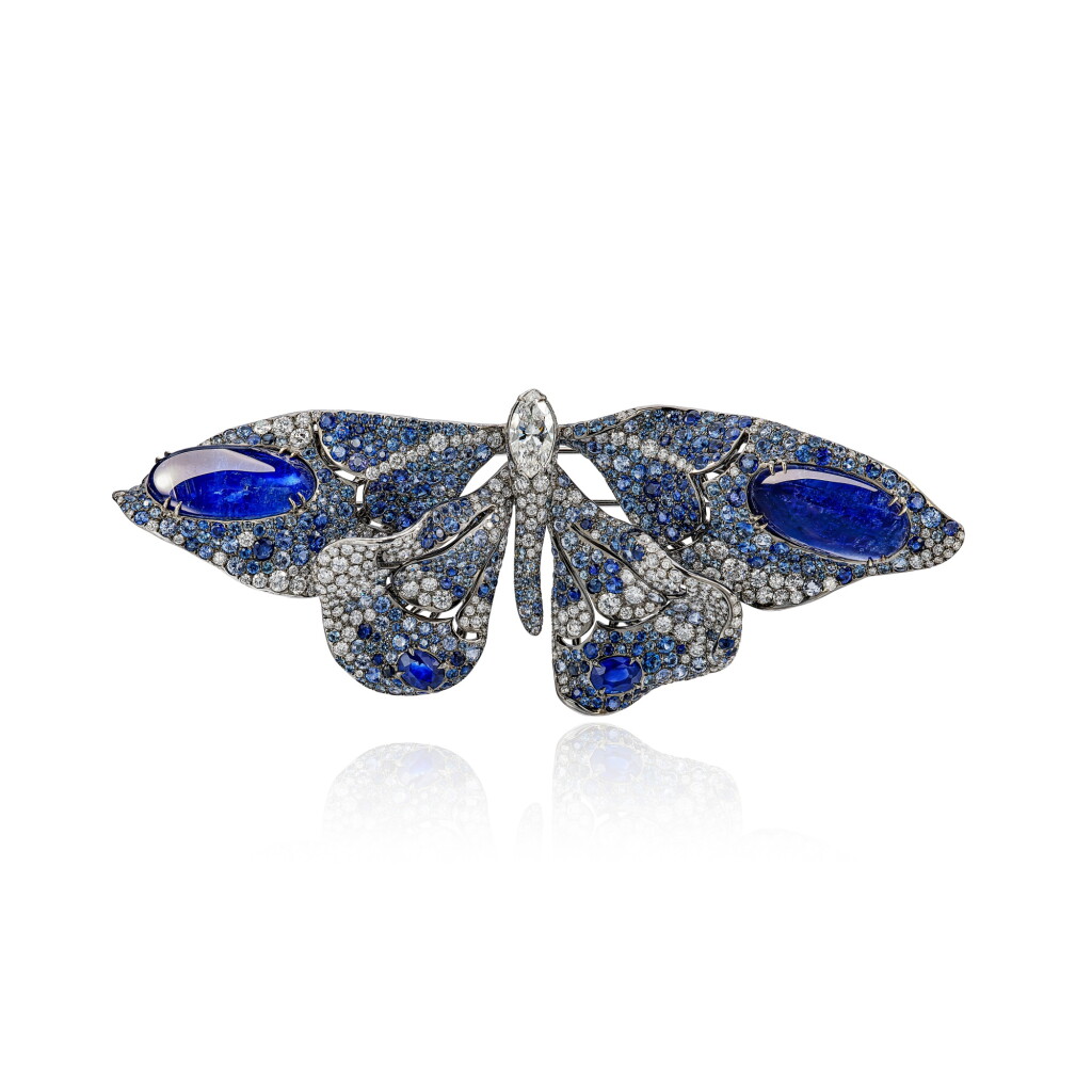 View full screen - View 1 of Lot 1764. ‘Butterfly’ Sapphire and Diamond Brooch | 趙心綺 |「蝴蝶」藍寶石 配 鑽石 胸針.
