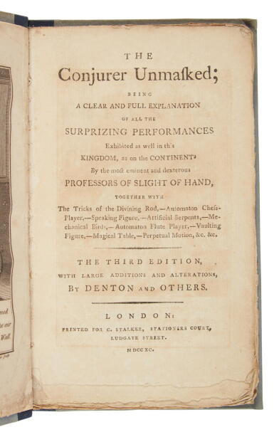 View full screen - View 1 of Lot 213. Decremps, Henri | Scathing exposé of famed magician Giuseppe Pinetti.