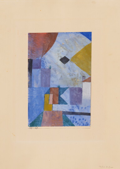 View full screen - View 1 of Lot 21. Strenge Landschaft in Blau (Severe landscape in blue).