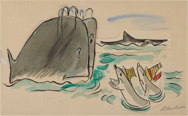 View full screen - View 1 of Lot 457. Seals Asking Whales (Sketch for "Marina").