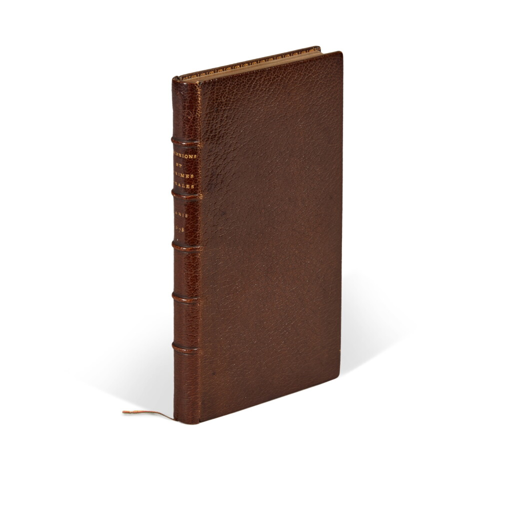 View full screen - View 1 of Lot 1741. La Rochefoucauld, Réflexions ou sentences et maximes morales, Paris, 1678, brown morocco by David in Jansenist style.