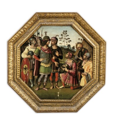 View full screen - View 1 of Lot 10. SCHOOL OF EMILIA ROMAGNA, CIRCA 1500 | JULIUS CAESAR RECEIVING THE HEAD OF POMPEY.