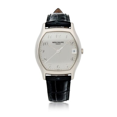 View full screen - View 1 of Lot 360. REF 5030 WHITE GOLD WRISTWATCH WITH DATE MADE IN 1997.