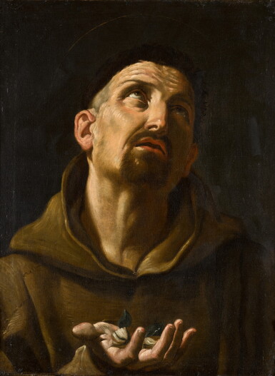View full screen - View 1 of Lot 399. Saint Didacus of Alcalá, holding rose buds.