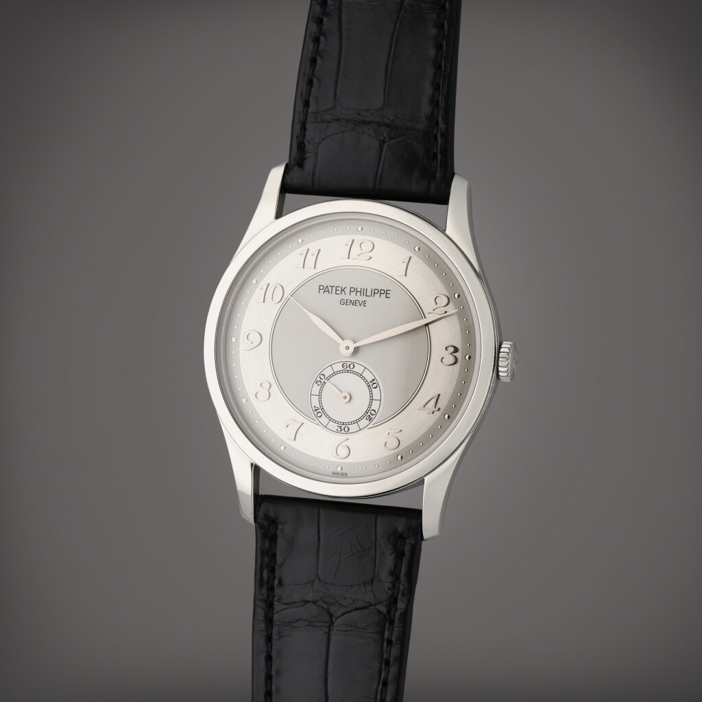 View full screen - View 1 of Lot 15. Reference 5196P-001 Calatrava | A platinum wristwatch with Breguet numerals, Circa 2019.
