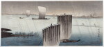 Takahashi Shotei (Hiroaki, 1871-1945) | Late Autumn Rain in Arakawa (Arakawa no shigure) | Taisho period, early 20th century