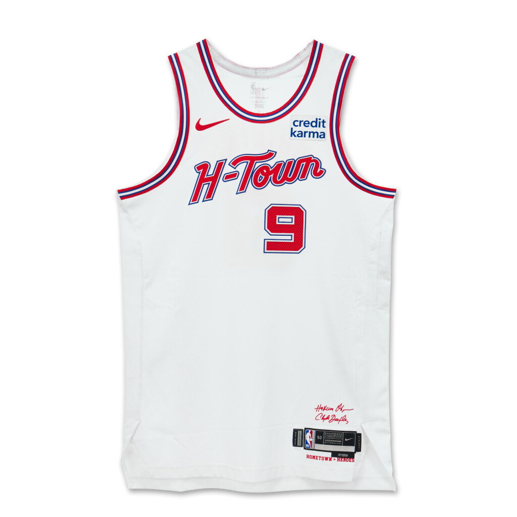 View full screen - View 1 of Lot 161. Dillon Brooks Houston Rockets 2023-2024 Game Worn City Edition Jersey.