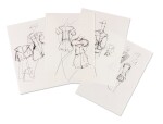 Four original sketches for fashion