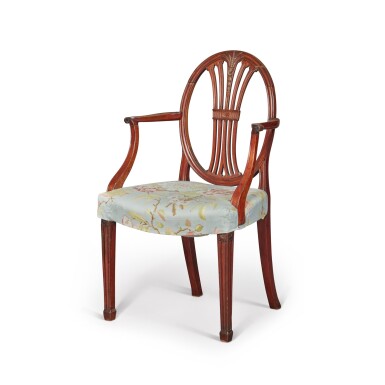 View full screen - View 1 of Lot 1601. Federal Carved Mahogany Armchair, probably Baltimore, Maryland, Circa 1800.