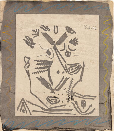 View full screen - View 1 of Lot 109. Portrait d’homme (Notre Dame de Vie) (Bloch 1230; Baer 1848; Picasso Project L-188).