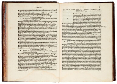 View full screen - View 1 of Lot 114. Aulus Gellius, Noctes Atticae, Venice, 1500, later calf.