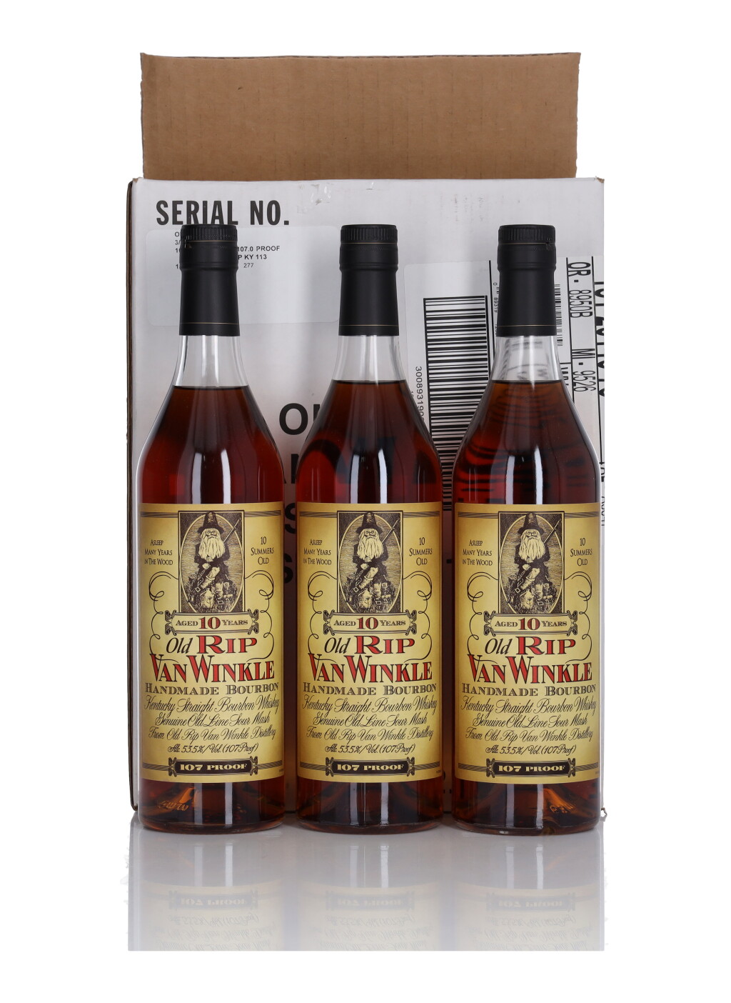 View full screen - View 1 of Lot 87. Old Rip Van Winkle 10 Year Old 107 Proof NV (3 Bottles 75cl).