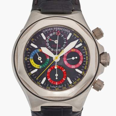 View full screen - View 1 of Lot 142. Reference 80180 Laureato EVO 3 'Ferrari 2004' | A limited edition titanium automatic chronograph wristwatch with date and 24-hour indication, Circa 2004.