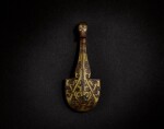 A gold-inlaid bronze belthook, Eastern Zhou dynasty, Warring States period