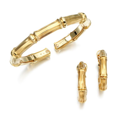 View full screen - View 1 of Lot 18. CARTIER | DEMI-PARURE, 'BAMBOO'.