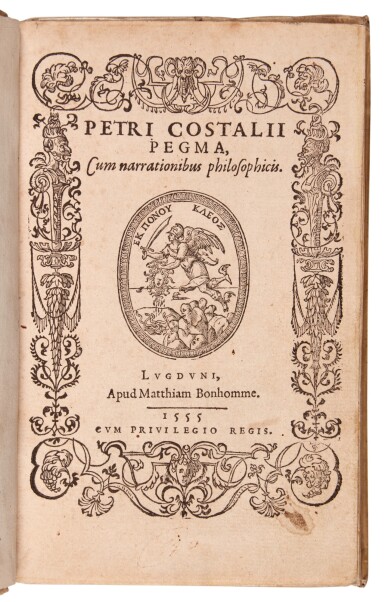 View full screen - View 1 of Lot 495. Coustau, Pegma, Lyon, 1555, later vellum.