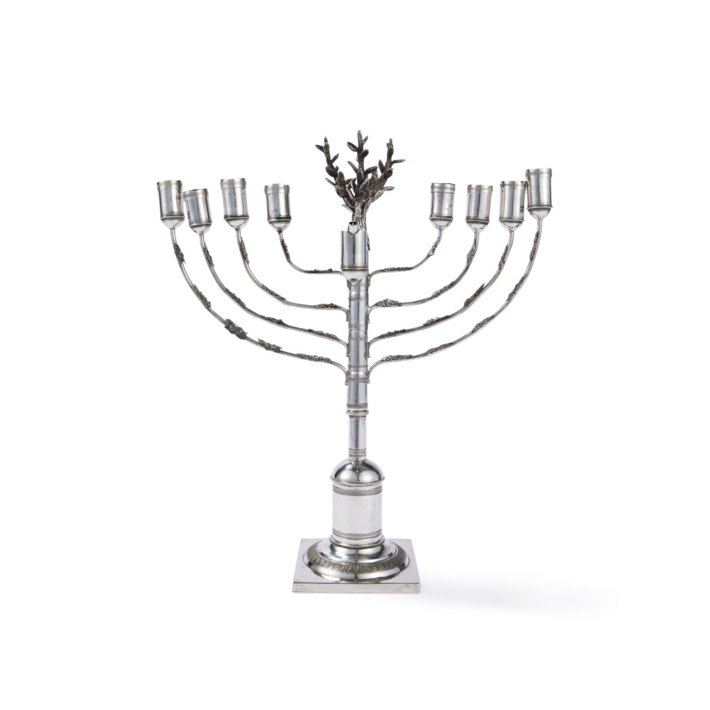 View full screen - View 1 of Lot 75. A German Silver Hanukah Lamp, Johann August Gebhardt, Berlin, Circa 1821-1841.