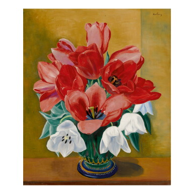 View full screen - View 1 of Lot 21. MOÏSE KISLING | VASE OF TULIPS.
