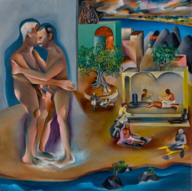 View full screen - View 1 of Lot 12. BHUPEN KHAKHAR | Two Men in Benares .