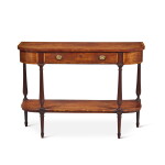A George III Mahogany and Tulipwood-Banded Two-Tier Console Table, Circa 1780