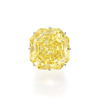 View full screen - View 1 of Lot 91. G by Glenn Spiro | 'The Sienna Star' Fancy Vivid Yellow Diamond and Diamond Ring.