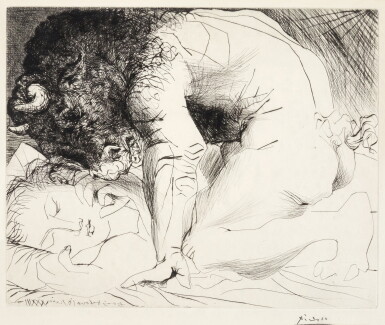 View full screen - View 1 of Lot 5. Minotaure caressant une Dormeuse (B. 201; Ba. 369).