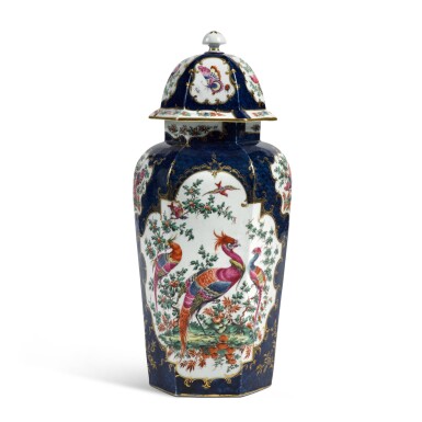 View full screen - View 1 of Lot 35. A Worcester Large Hexagonal Vase and A Cover, Circa 1770.
