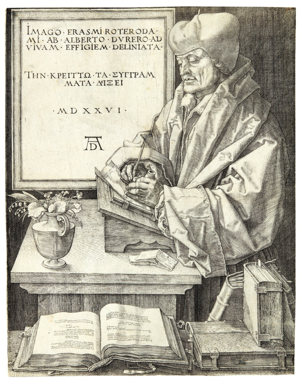 View full screen - View 1 of Lot 25. ALBRECHT DÜRER | ERASMUS VON ROTTERDAM (B. 107; M., HOLL. 105).