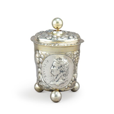 View full screen - View 1 of Lot 202. A large German parcel-gilt silver covered beaker, Philipp Jakob Drentwett, Augsburg, circa 1680.