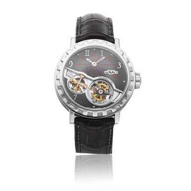View full screen - View 1 of Lot 158. DEWITT | ACADEMIA TOURBILLON FORCE CONSTANTE REFERENCE AC.8003.20.M118 A PLATINUM TOURBILLON WRISTWATCH CIRCA 2008.