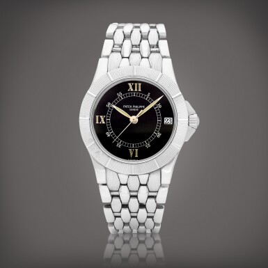 View full screen - View 1 of Lot 2192. Neptune, Reference 5080 A stainless steel bracelet watch with date, Circa 1998 | 百達翡麗 | Neptune 型號5080 精鋼鏈帶腕錶,備日期顯示,約1998年製.