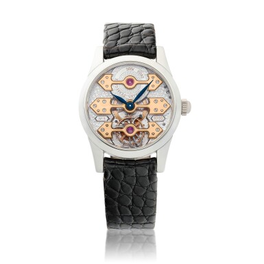 View full screen - View 1 of Lot 8004. Reference 9700, A white gold tourbillon semi-skeletonized wristwatch, Circa 2000 | 芝柏 型號9700 白金陀飛輪半鏤空腕錶,約2000年製.