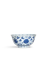 An extremely rare blue and white 'lotus' bowl, Mark and period of Xuande | 明宣德 青花纏枝蓮紋盌 《大明宣德年製》款