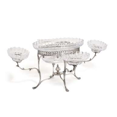 View full screen - View 1 of Lot 122. A George III silver four-branch epergne, Pitts & Preedy, London, 1794.