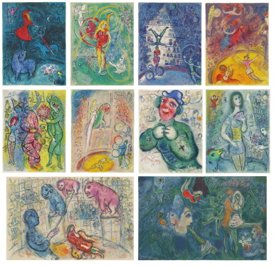 View full screen - View 1 of Lot 91. MARC CHAGALL | THE CIRCUS (MOURLOT 490-527; CRAMER BOOKS 68).
