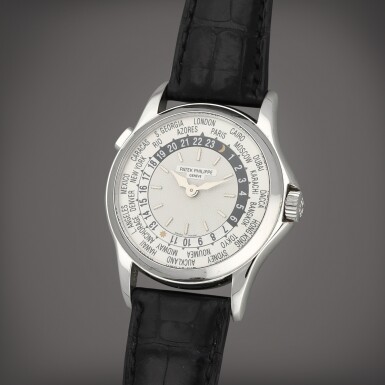 View full screen - View 1 of Lot 57. Reference 5110G-001 | A white gold world time wristwatch | Circa 2001.