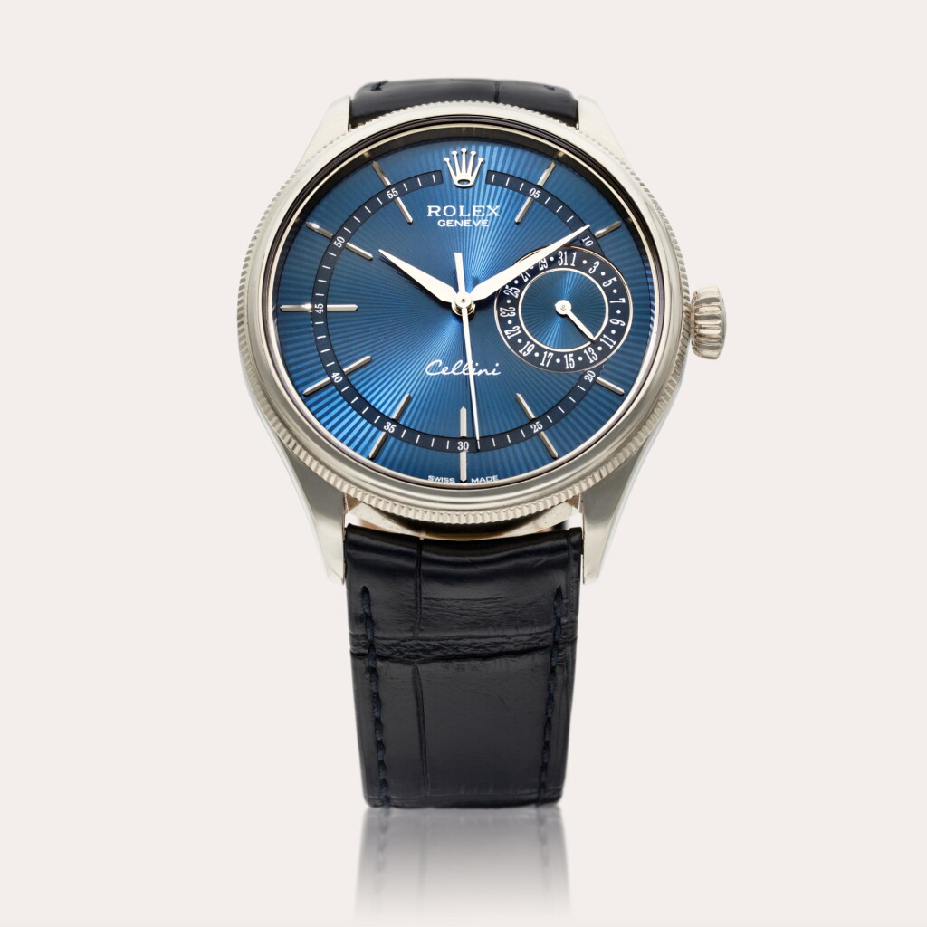 View full screen - View 1 of Lot 494. Reference 50519 Cellini | A white gold automatic wristwatch with date, Circa 2016.