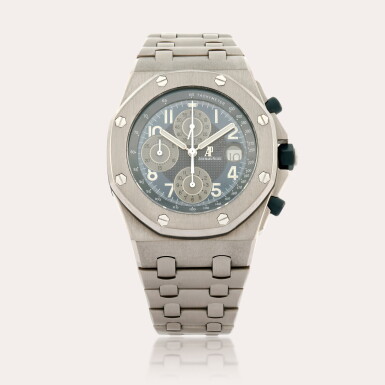 View full screen - View 1 of Lot 261. Royal Oak Offshore, Reference 25721TI.OO.1000TI.06 | A titanium chronograph wristwatch with date and bracelet | Circa 2004.