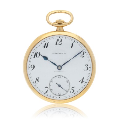 View full screen - View 1 of Lot 22. Made for Tiffany & Co.: Yellow gold watch Circa 1940.