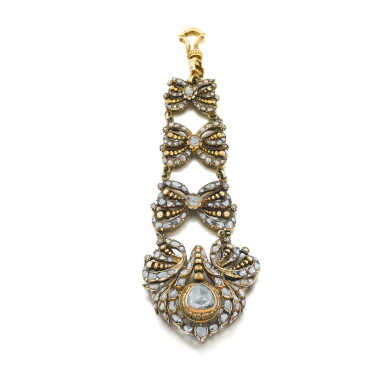 View full screen - View 1 of Lot 1053. A silver-gilt and diamond chatelaine, 18th century.
